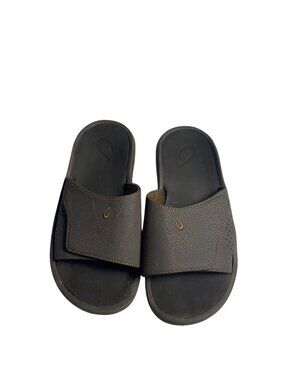 Olukai Nalu Slide Mens Sandals Slip-On Dark Java  brown US Size 10